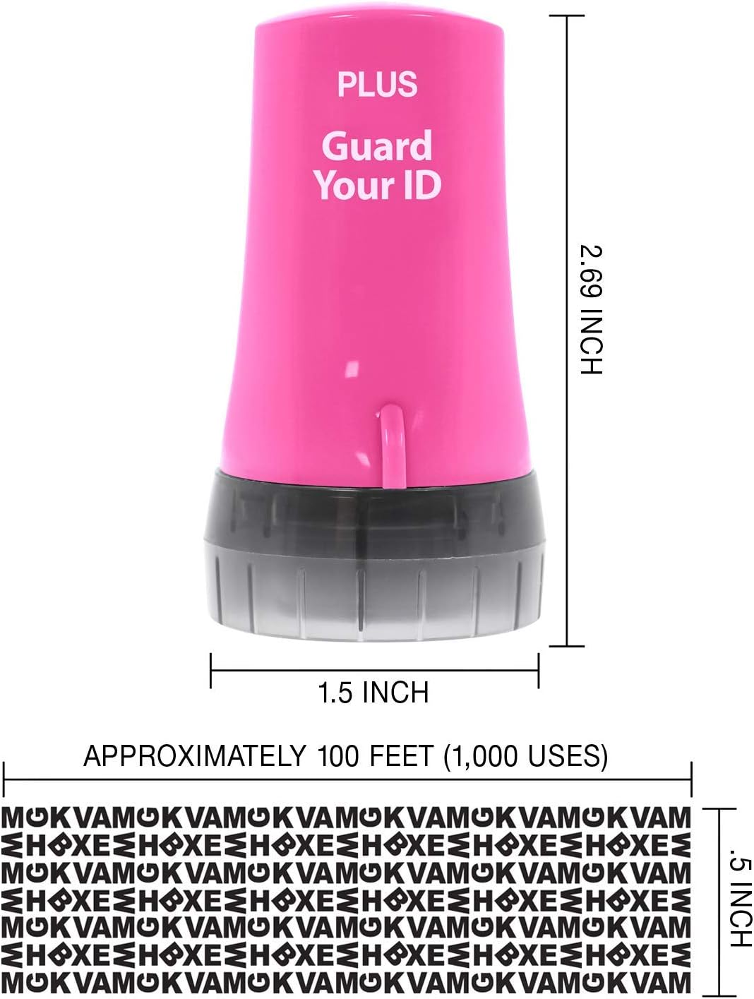 Guard Your ID Advanced Rollers Identity Theft Prevention Security Kits, Pink, Regular 3-Pack