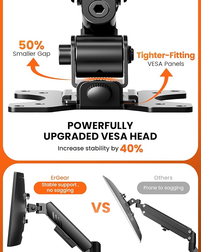 ErGear Dual Monitor Stand, Stacked Monitor Mount - Image 8