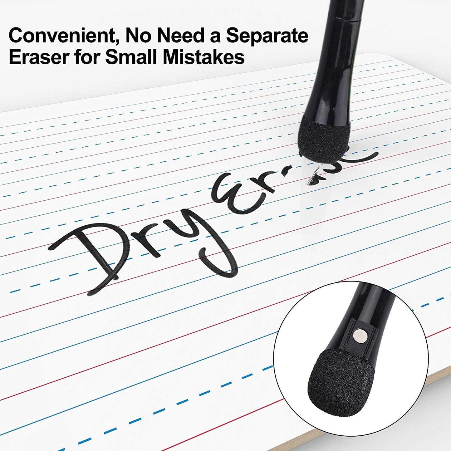 Magnetic Dry Erase Markers - Fine Tip, Black Color, 12 Pack, Low Odor Whiteboard Markers for Kids & School, Work On White board & Calendar, Refrigerator