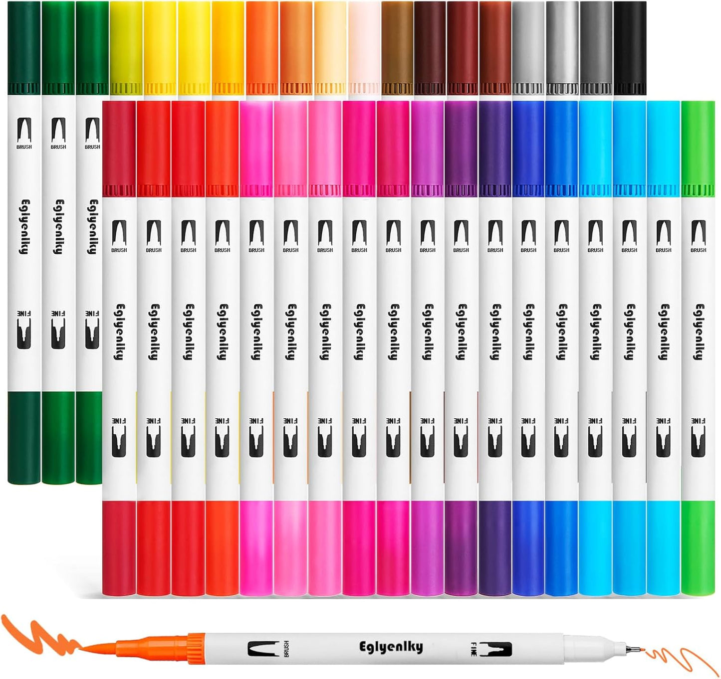Colored Markers for Adult Coloring Book, Felt Tip Marker, Dual Tip Brush Pens with Brush and Fine Tip for Adult Teen Kid Drawing (36 Colors Set)