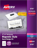 Avery Customizable Name Badges, Magnet Style, 48 Total by Avery