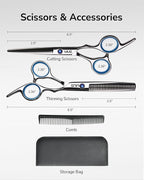 ULG Hair Cutting Scissors Thinning Shears Kit Professional Hairdressing - Image 6