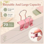 Yexiya 300 Pcs Small Binder Clips Sturdy 0.75 Inch Pink Paper Med Clips Office - Image 3