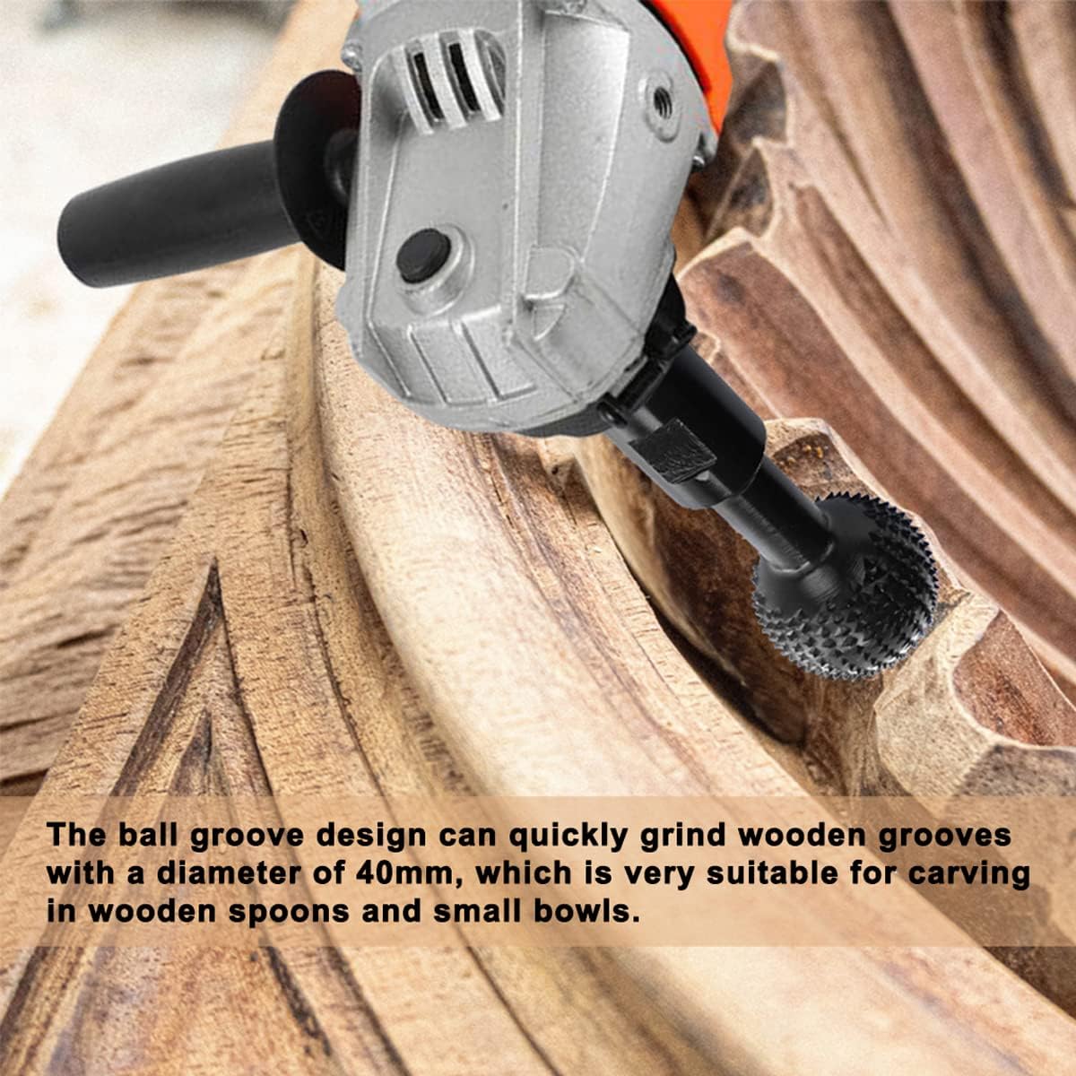 2 Pcs Sphere Rotary Burr with 5/8-11 Threads for 4 1/2 and 5 Inch Angle Grinder, Wood Carving Burrs for Carving Grinding Polishing Engraving