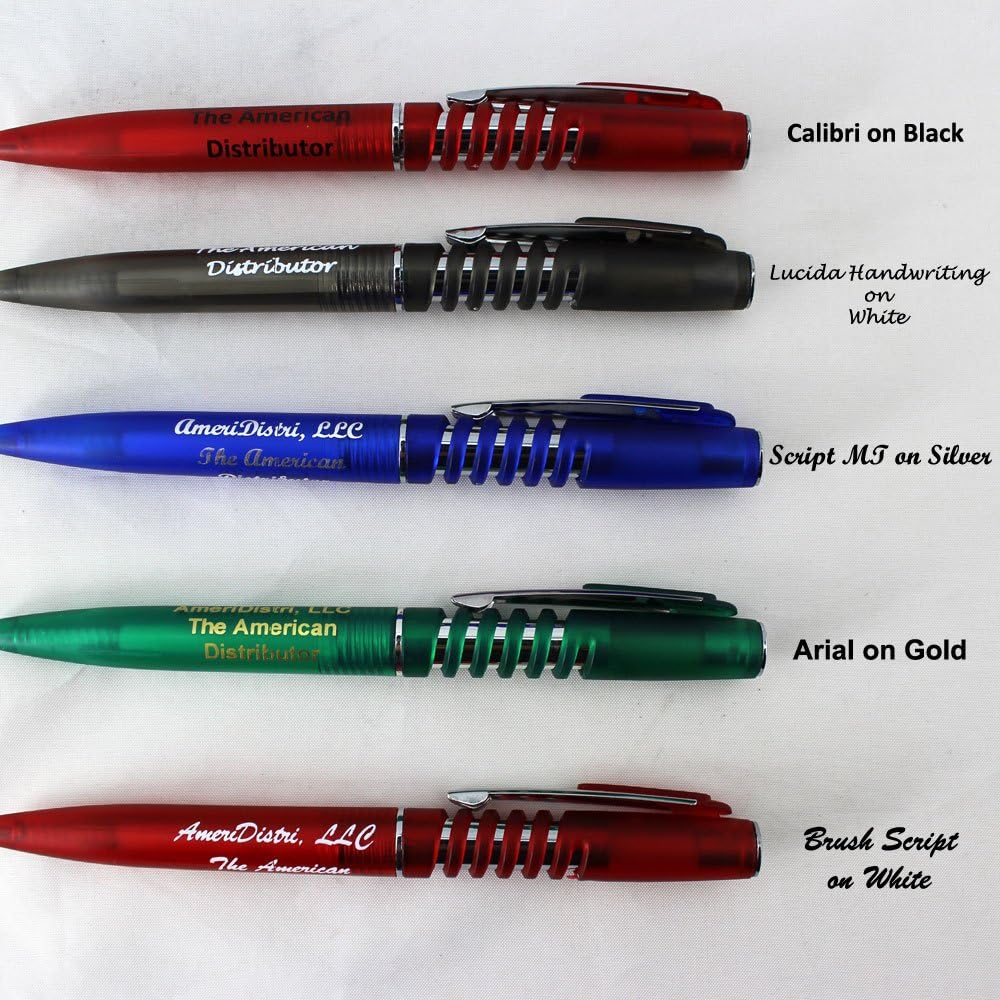 ezpencils - Personalized - Smoke Blue body with a Spiral like Clicker, Silver Accents - Twister Pens - Free Personalization