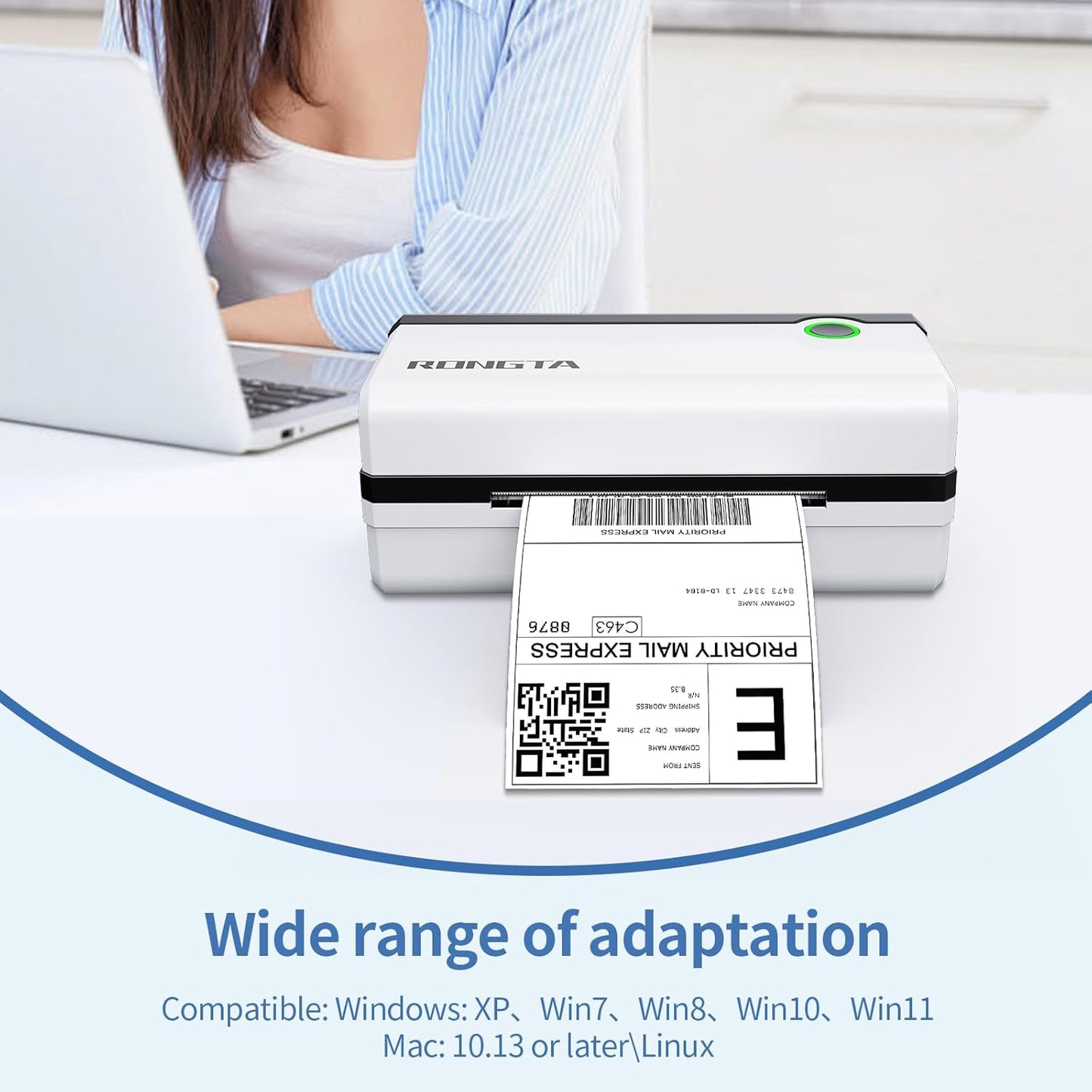 Rongta Bluetooth Thermal Shipping Label Printer, Wireless 4x6 Shipping Label Printer for Packages, Support Android&iPhone and Windows, Widely Used for Amazon, Ebay, Shopify, Etsy, USPS