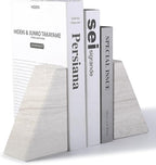 Marble Book Ends for Heavy Books, Decorative Bookends for Shelves, Durable and - Image 2