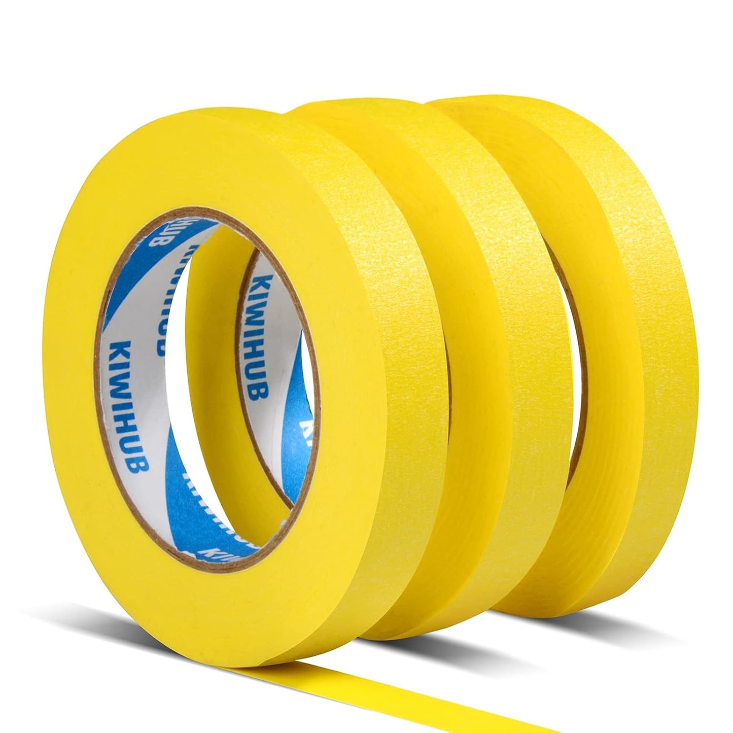 Yellow Painter's Tape,0.7" x 60 Yards x 3 Rolls (180 Yards Total) - Medium Adhesive Masking Tape for Painting,Labeling,Automotive Refinish