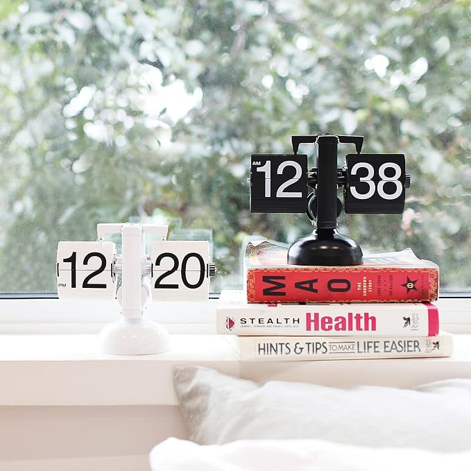 mooas Flip Desk Clock, Retro Vintage Design Auto Flip Clock Desk Clock Table - Image 7