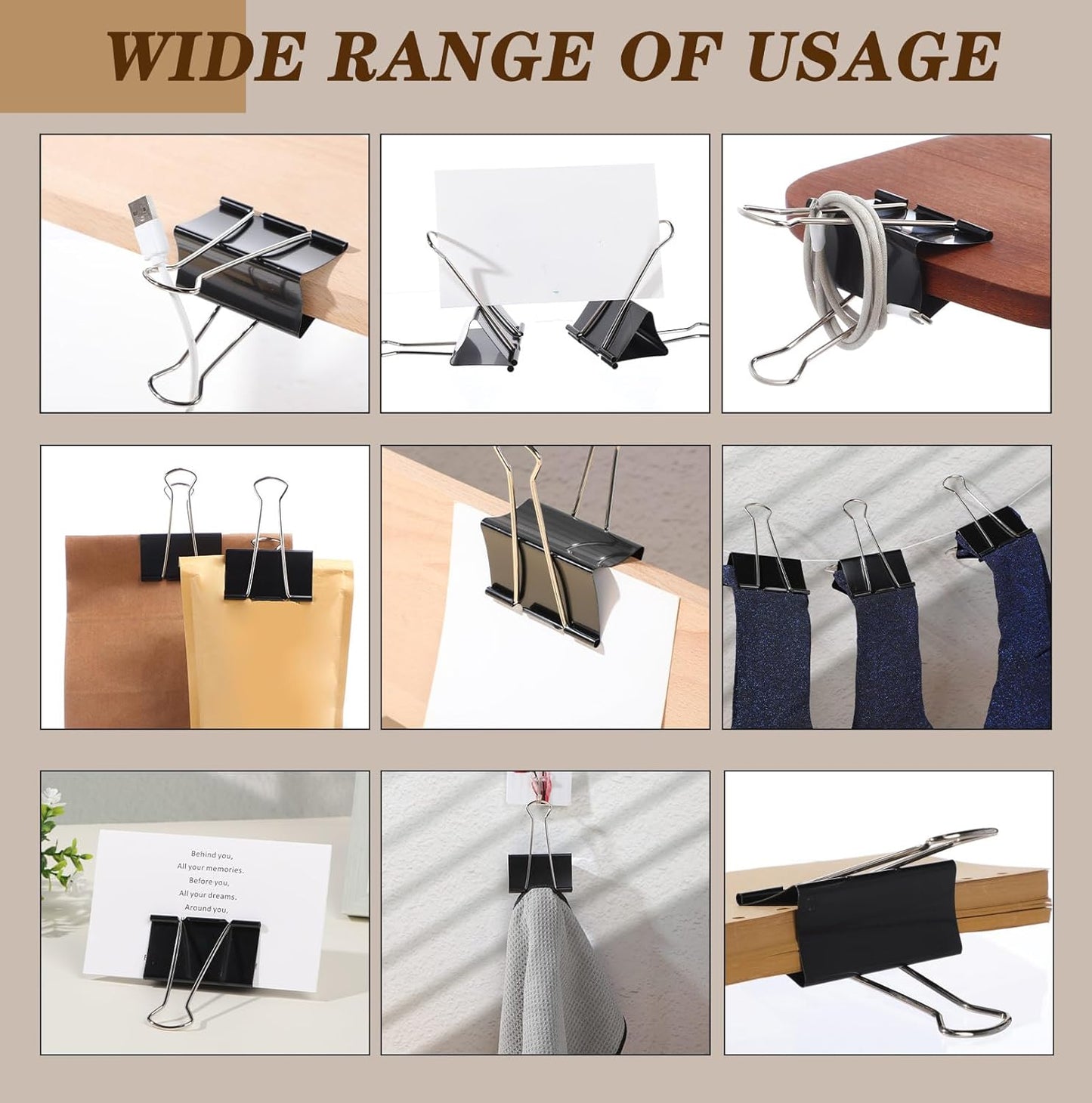 Jetec 72 Pcs 3 Inch Jumbo Binder Clips Extra Large Binder Clips Bulk Black Big Heavy Duty Metal Giant Large Paper Clamps for Office and Home Supplies Organization Kitchen Food Bags Drawing