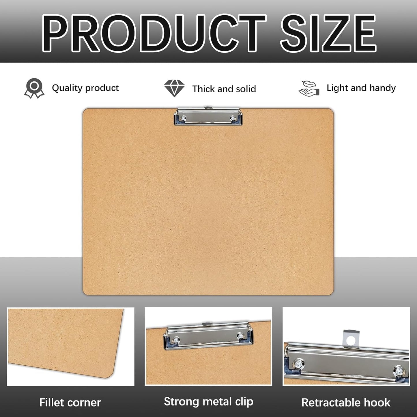 Extra Large 11x17 clipboard, Wood Cleats with Low Profile Clips for Drawing, Sketching, and Art Boards, Horizontal Wood Lapping, Landscape Layout (3mm Thickness (1Pack11x17 Clipboard)