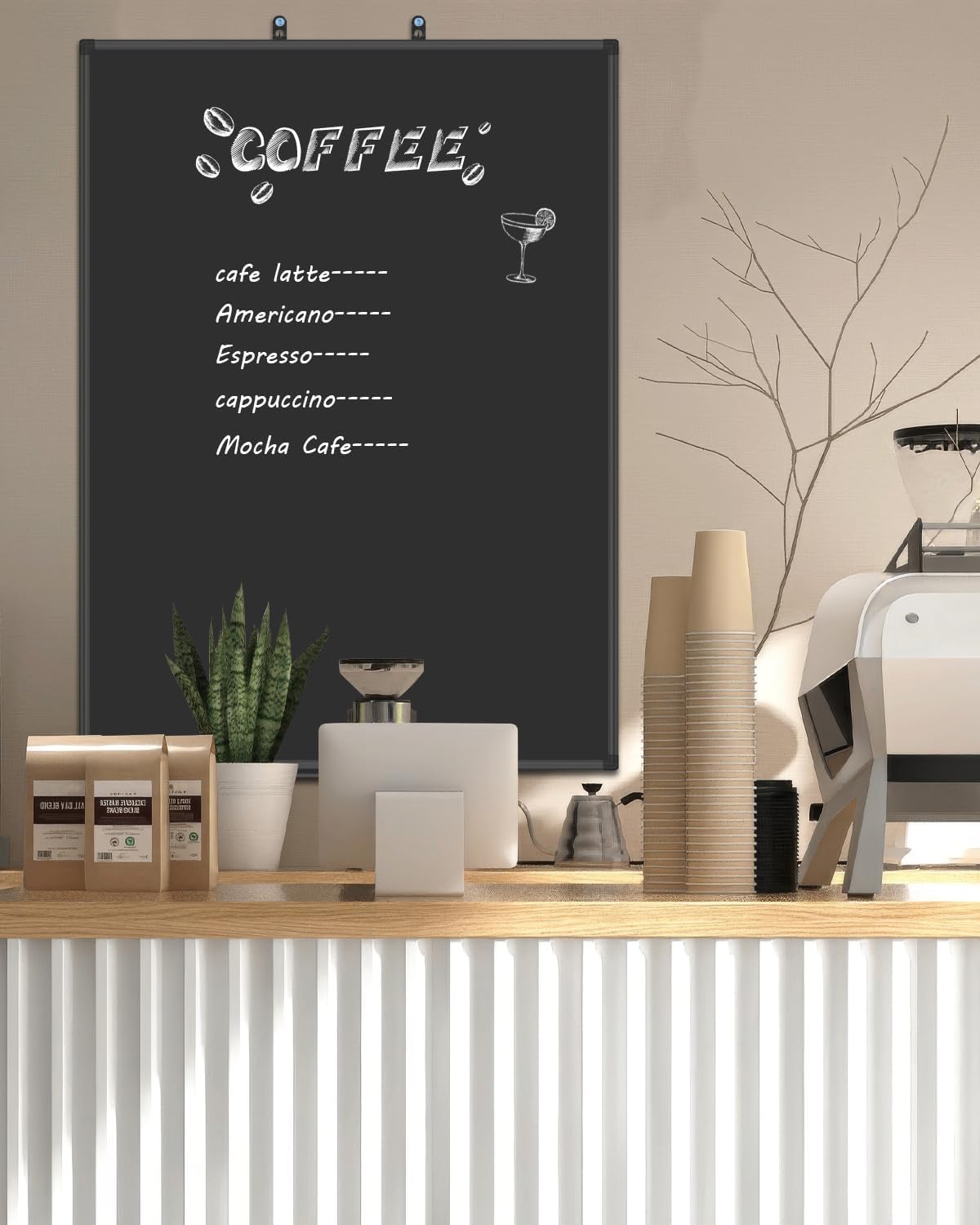 XBoard Magnetic Chalkboard Blackboard 36 x 24, Chalkboard Signs with Black Aluminium Frame, Pin Collections
