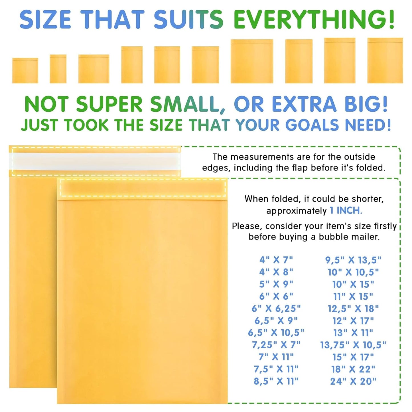 Yellow Kraft Bubble Mailer Envelopes, 14.25 x 19 Inches. 100 Pack Mail Padded Envelopes Self Seal. Waterproof Kraft Bubble Mailers. Tear-Resistant Mailing Envelope Padded. Sturdy Paper Mailer