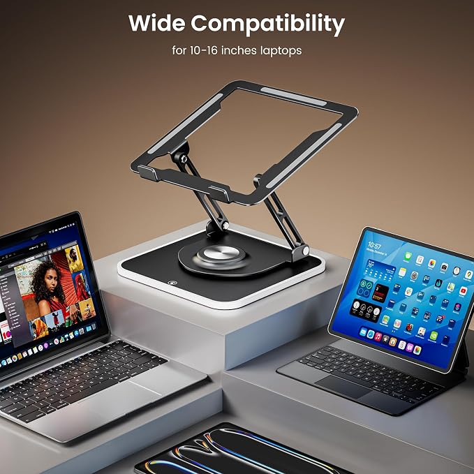JOYEKY RGB Laptop Stand for Desk, Adjustable Ergonomic Laptop Riser - Image 5
