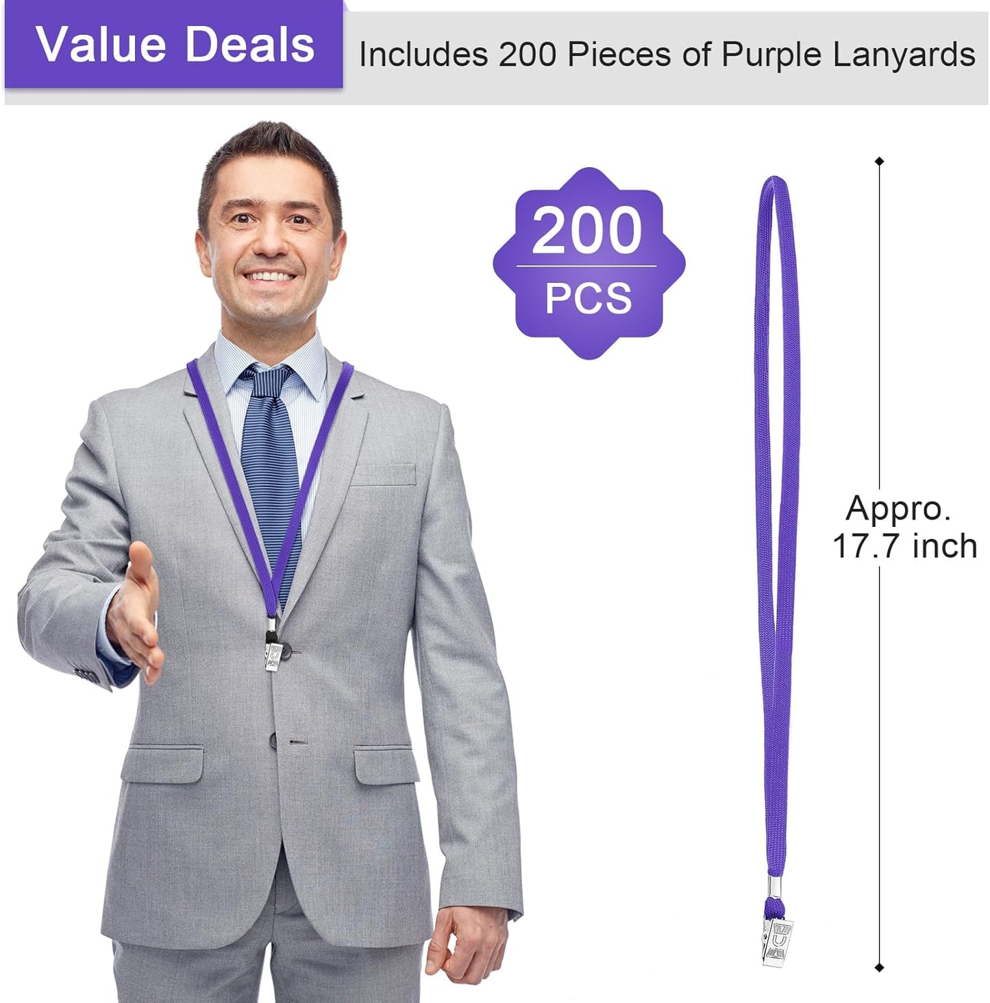 Marspark Lanyards Bulk with Clip Flat Neck Lanyard Badge Lanyard with Swivel Hook Lanyards for ID Cards Holder