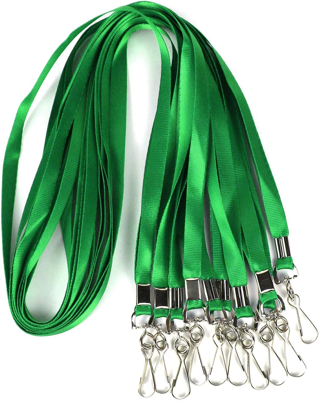Bulk Lanyards Premium Cruise Lanyard Nylon Badge Lanyards for Id Holder Perfect for Office, Kids, Teachers (Green, 50 Pack)