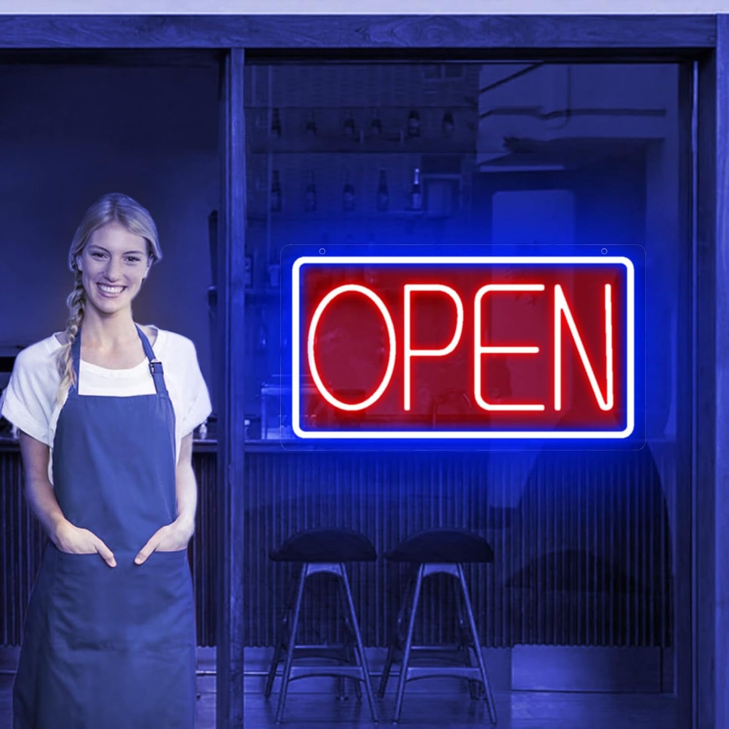 Open Signs for Bussines Ultra Bright 12V Neon Open Signs Light Up LED Open Sign with ON/OFF Switch for Window Storefront Florists Bar Salon Cafes Restaurant 16 Inch