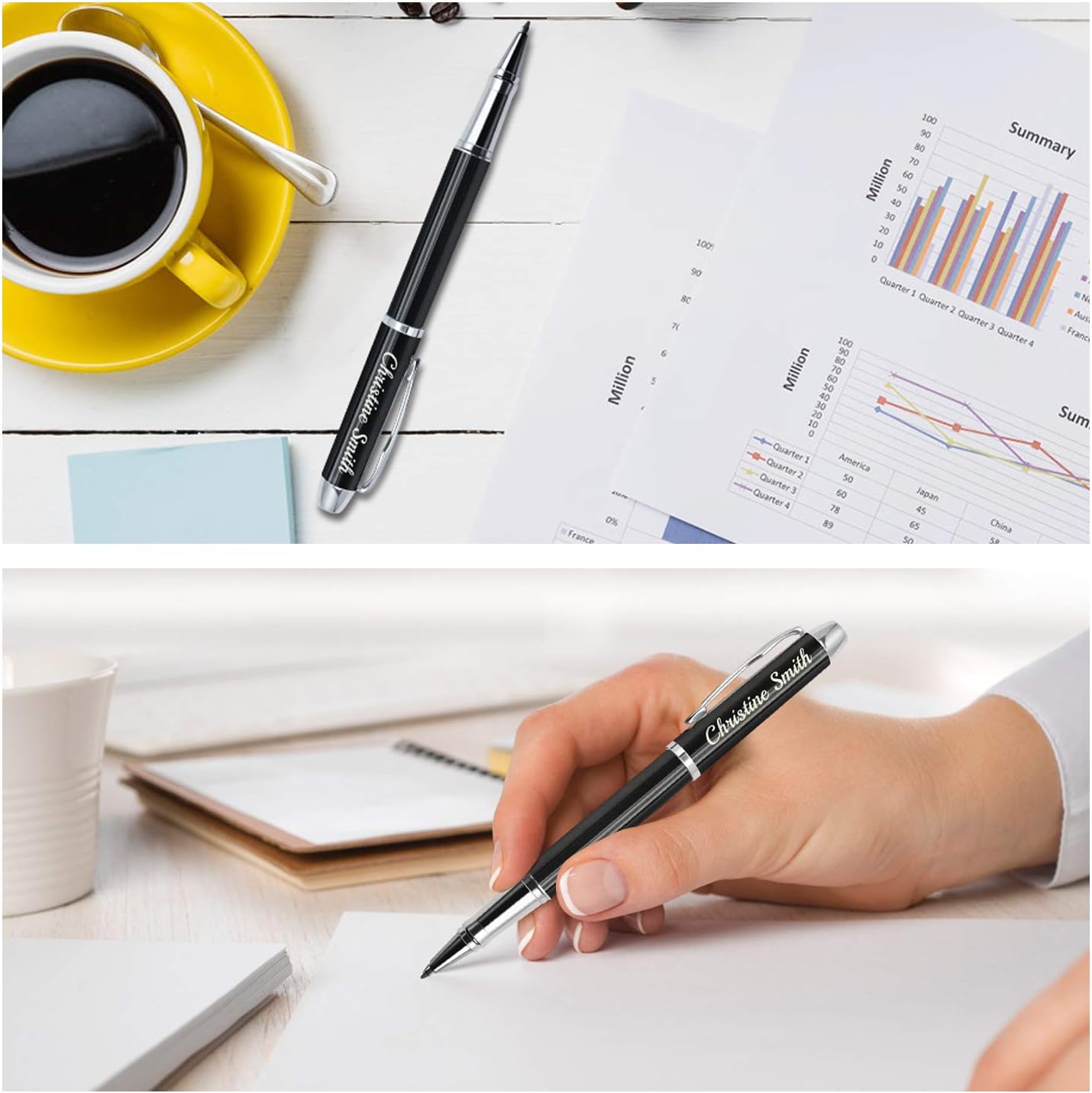Amlion Personalized Pens Custom Engraved Pen with Name, Refillable Medium Refill, Personalized Gifts for Men Women