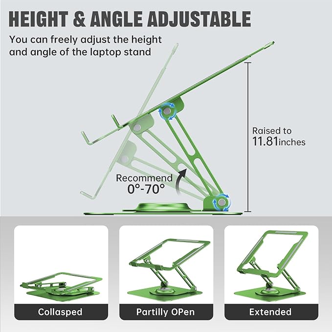 JOYEKY Laptop Stand for Desk, Adjustable Computer Stand - Image 3
