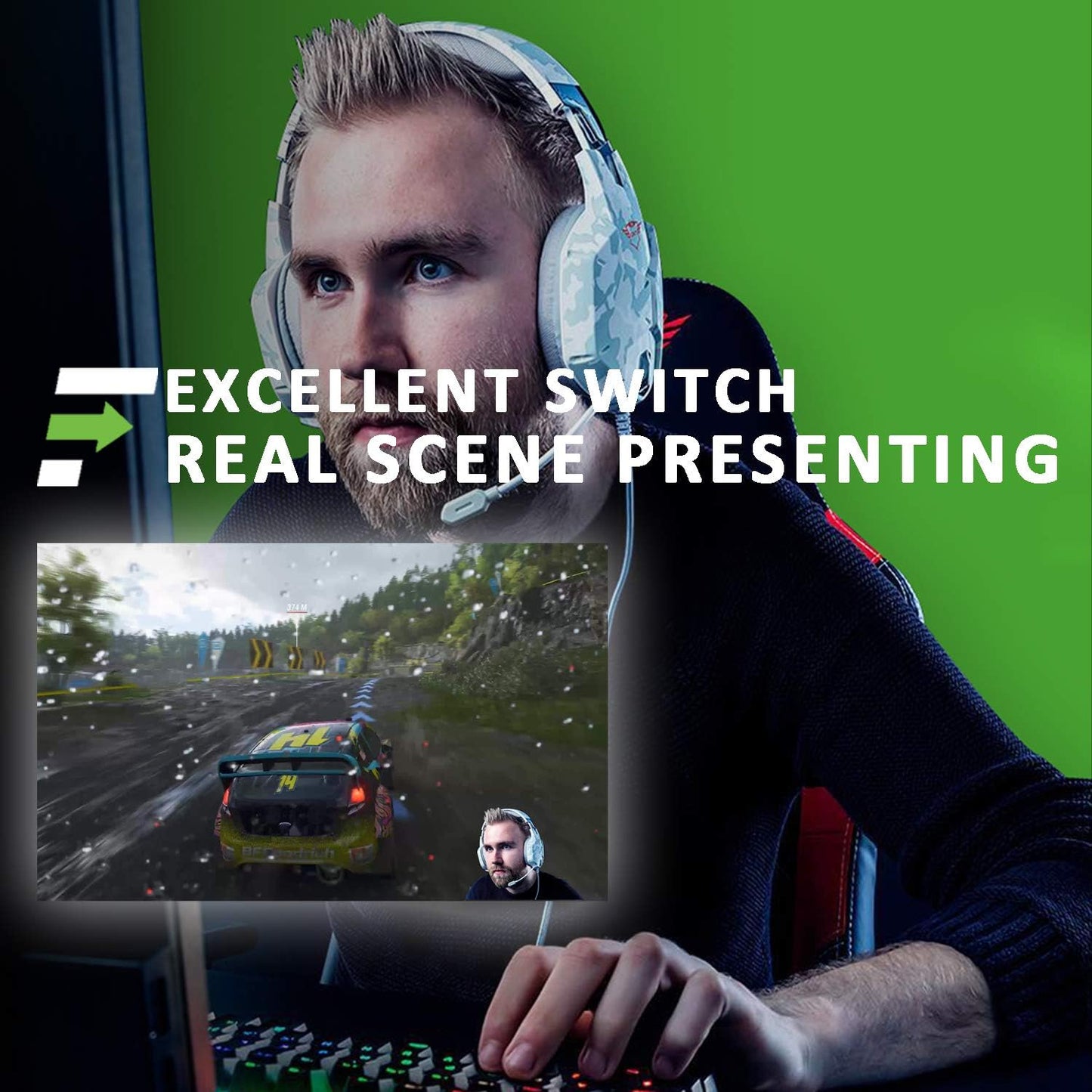 【Easy Set Up】 RAUBAY 59.8 x 82.7in Collapsible Green Screen Backdrop Portable Retractable Chroma Key Panel Photo Background with Stand for Video Conference, Photographic Studio, Streaming