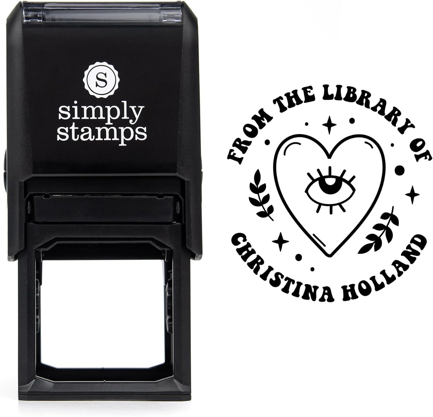 from The Library of Embossers & Stamps for Fantasy Book Readers | Custom Embosser | Custom Stamp | Ex Libris | Elevate Your Fantasy Collection of Stories and Novels (Design 7, Self-Inking Stamp)