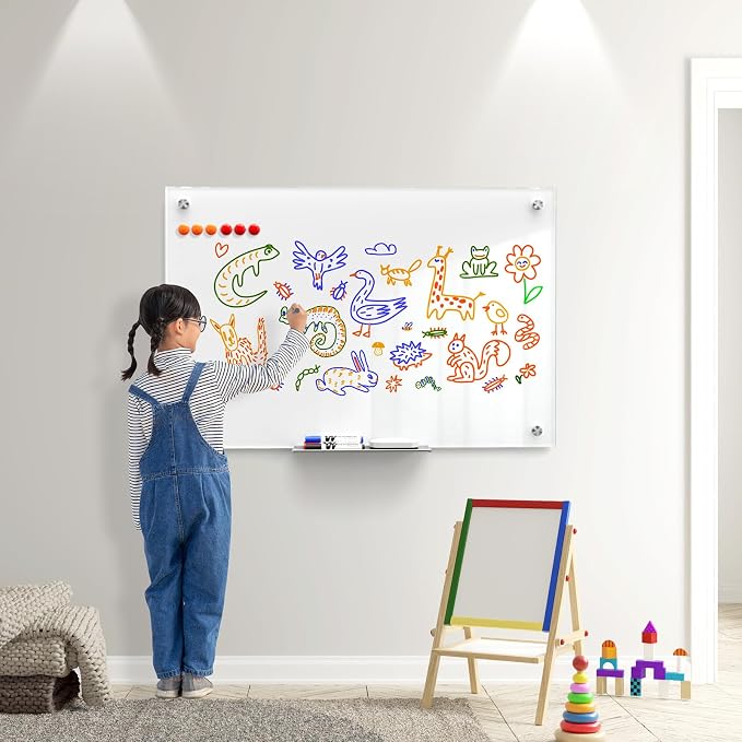 MaxGear Glass Whiteboard Wall Mounted, Frameless Magnetic Dry Erase Board - Image 8