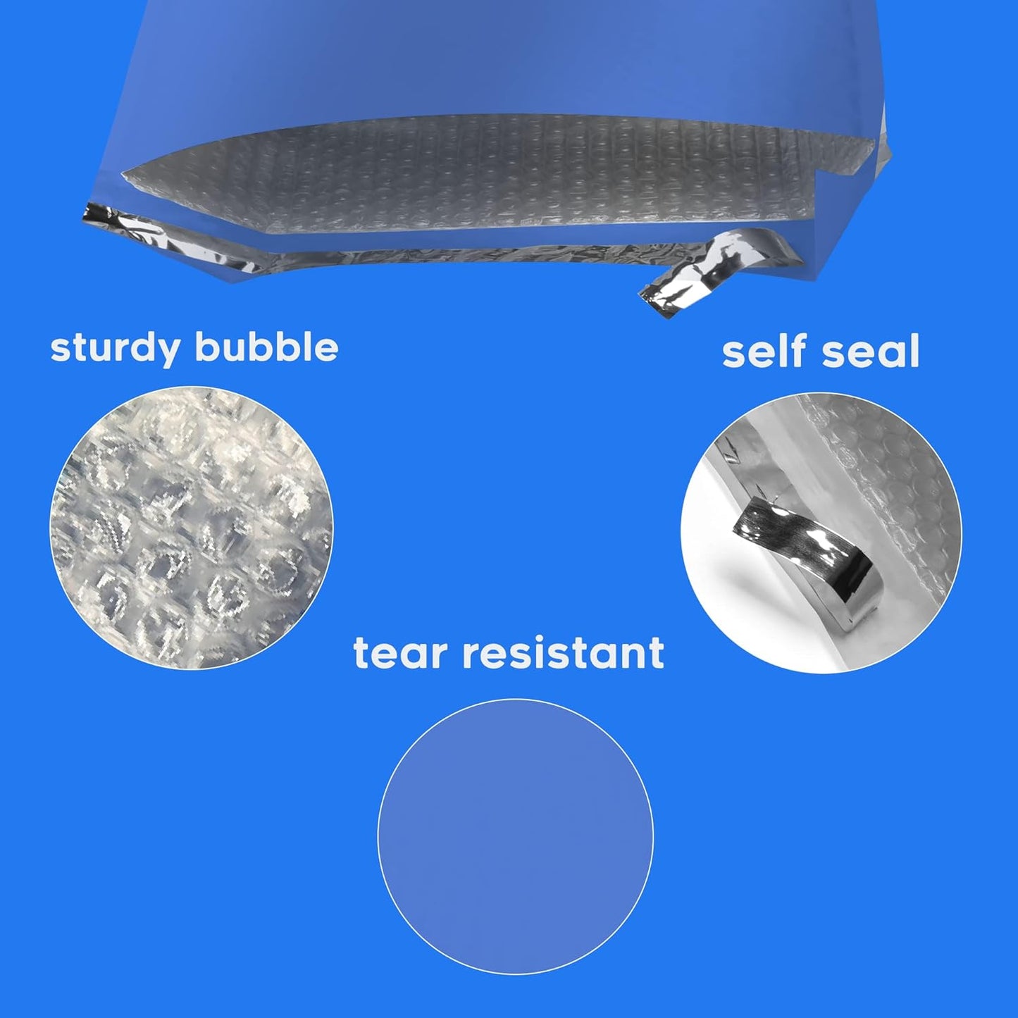The Boxery Colored Poly Bubble Mailers (#1 7.25x12'', Blue)