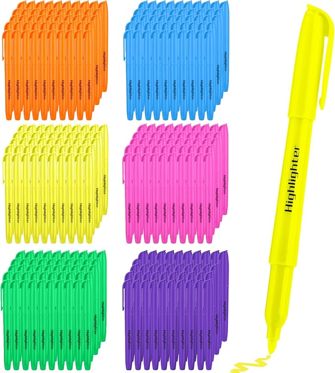 VZZNN 150 Pcs Highlighters Bulk Pack, Chisel Tip Quick-Dry Highlighter Markers by VZZNN