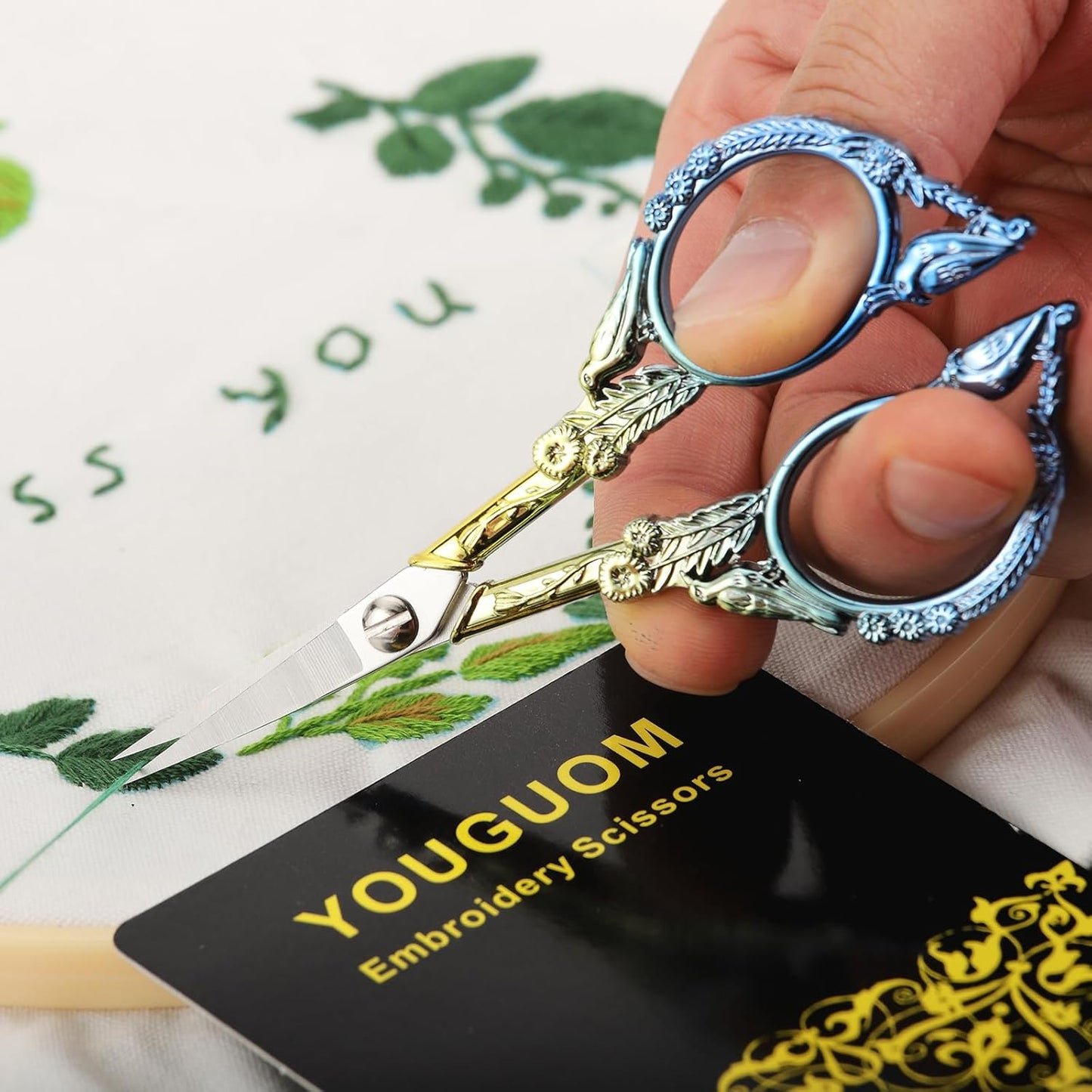Small Craft Scissors, Little Travel Sharp Embroidery Scissors All Purpose, Straight Tips Mini Sewing Shears, Precision Detail Thread Cutting Snips