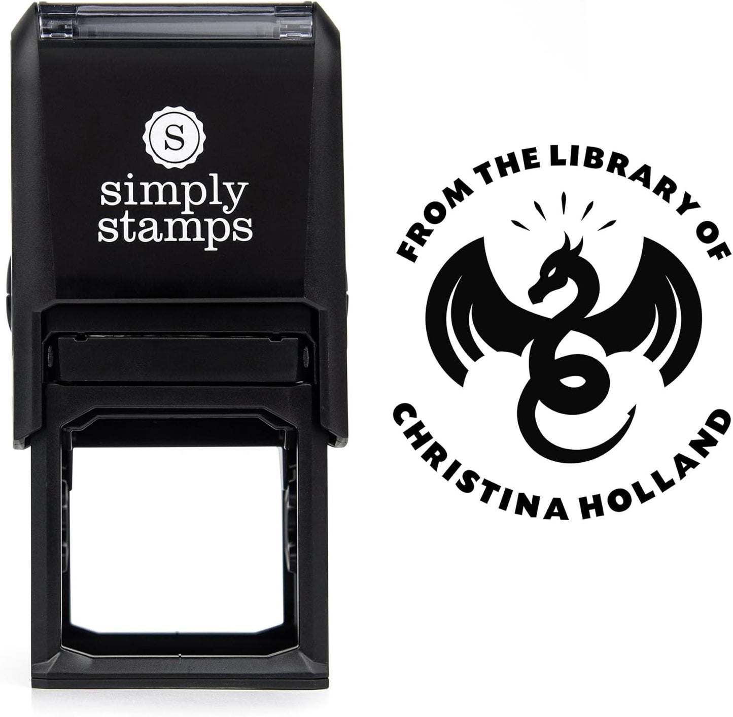 from The Library of Embossers & Stamps for Fantasy Book Readers | Custom Embosser | Custom Stamp | Ex Libris | Elevate Your Fantasy Collection of Stories and Novels (Design 5, Self-Inking Stamp)