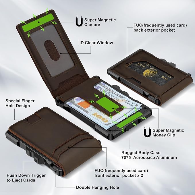 furid Genuine Leather Wallet for Men: Slim RFID Minimalist Wallets - Image 2