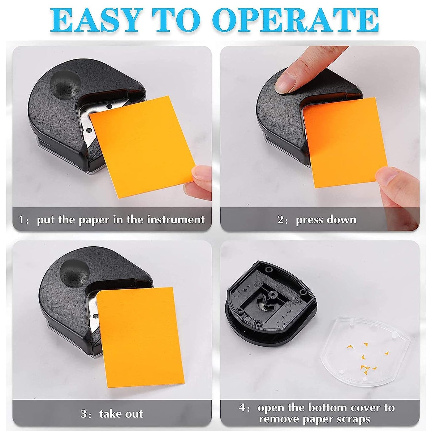 YUENTOEN Paper Corner Rounder, 4mm Corner Cutter Punch Tool for Paper Crafts, Photo, Cardstock, DIY Projects, Laminate, Card Making and Scrapbooking(Black)