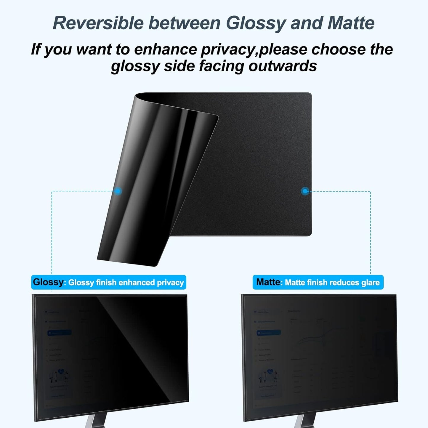 [2-Pack] 22 Inch Privacy Screen for Monitor Computer Screen Privacy Filter for 16:10 Widescreen Monitor Desktop PC Monitor Privacy Film Monitor Privacy Shield and Anti-Glare Protector