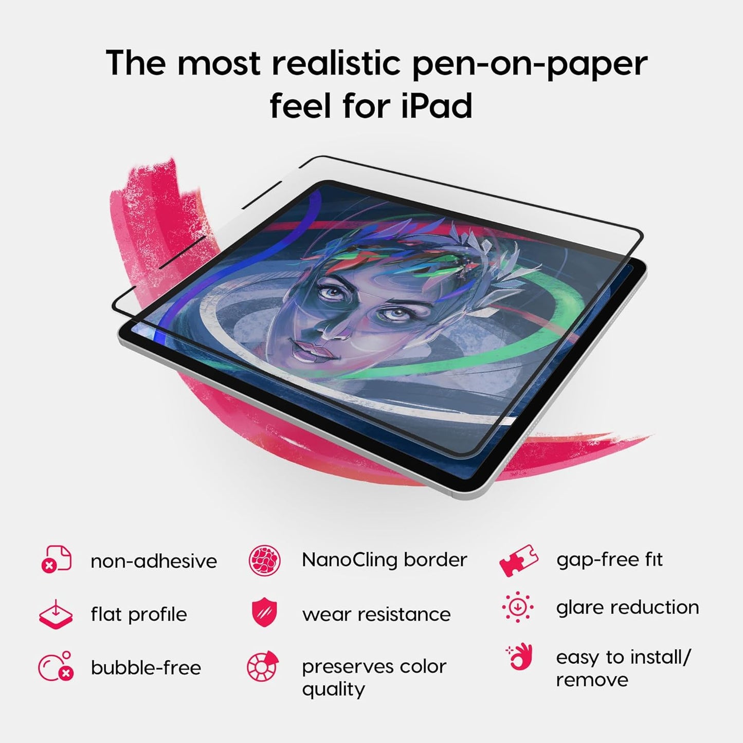 Astropad Rock Paper Pencil v3.0 (2025) – Paper Screen Protector for iPad Pro 13″ (M4) & iPad Air 13″ (M2/M3) + 2 Apple Pencil Tip Replacements – Compatible with Pencil 1/2 & Pencil Pro