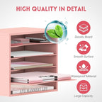 SUPEASY Wood Desk Organizer, 5 Tier Paper File Organizer - Image 5