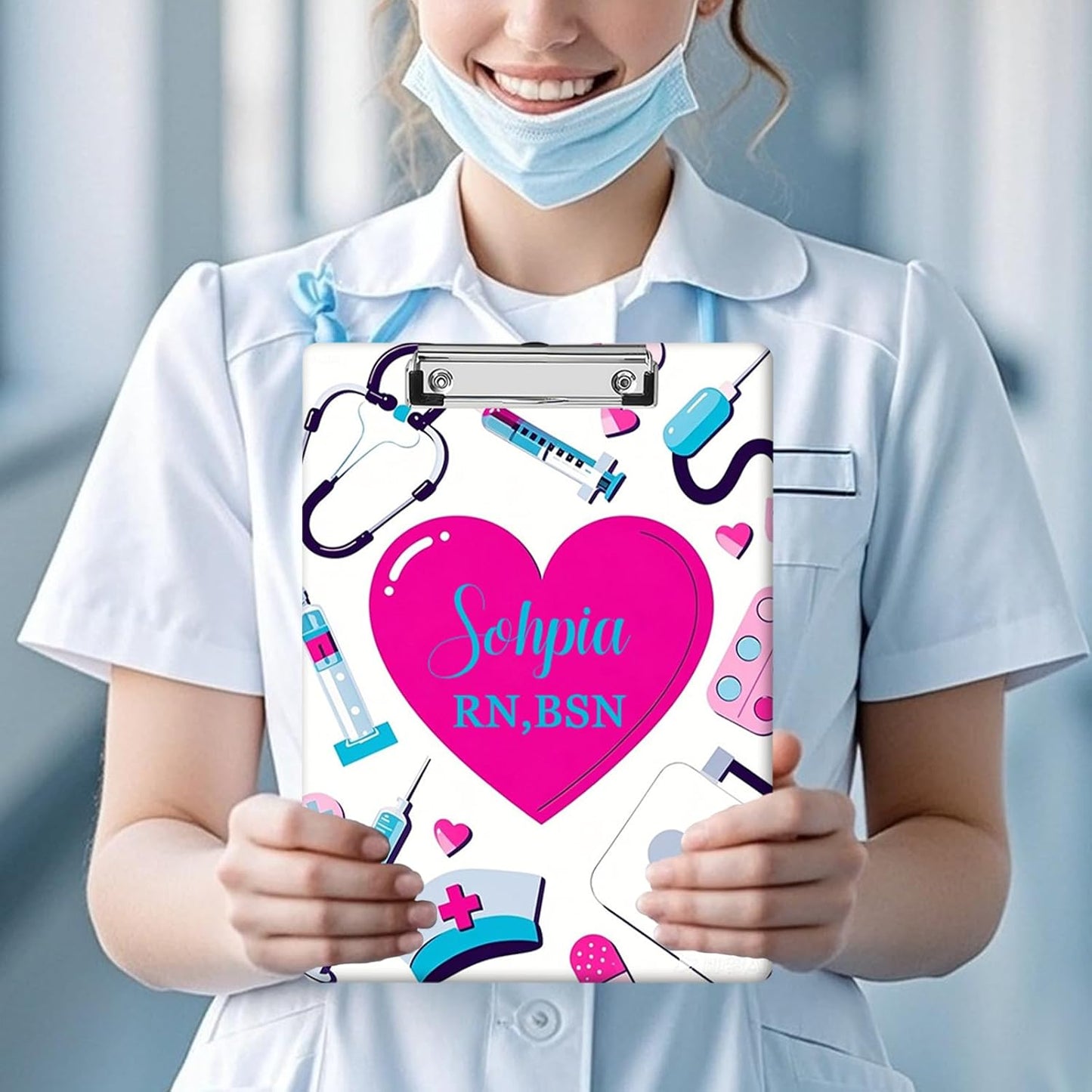 Custom Acrylic Clipboard with Name Logo Personalized Decorative Clipboard for Kids Women Men Custom Gift for Teachers Nurses Coaches Office