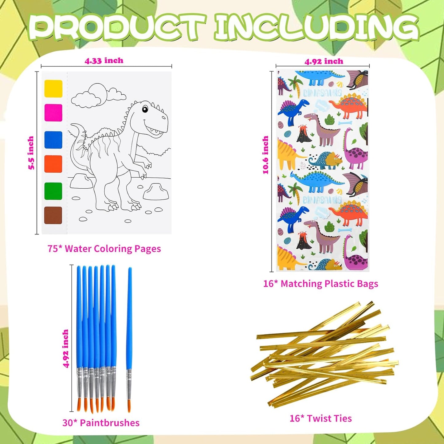 Rotu Party Favors for Kids 4-8, 15 Pack Goodie Bags Stuffers for Kids Paint with Water Coloring Books for Ages 8-12 Watercolor Painting Set Birthday Gifts Classroom Prizes, 106Pcs