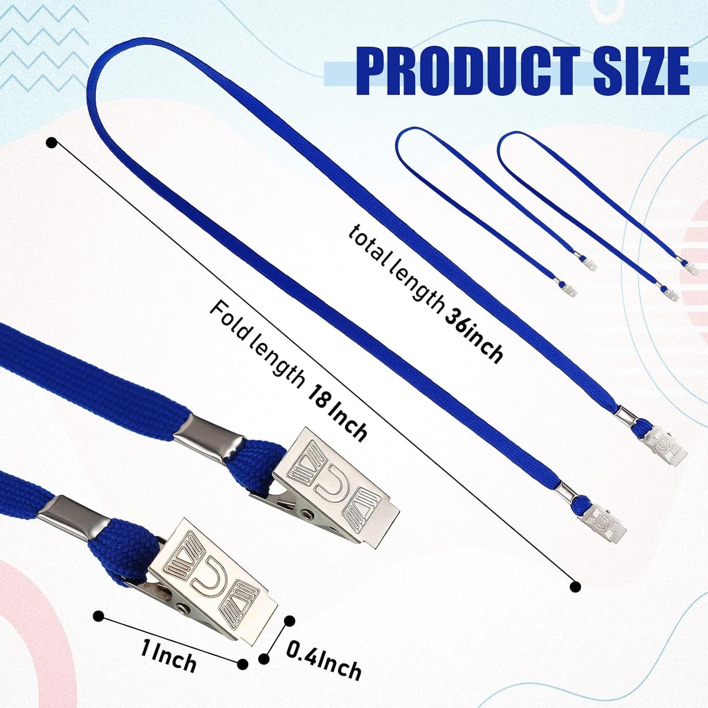 Patelai 200 Pack Double Clip Lanyards Bulk Face Mask Lanyard Twist Free 2 Hook Design Adjustable Badge Neck Strap for Conference Office Class Essential Back to School Gifts ID Card Keychain (Blue)
