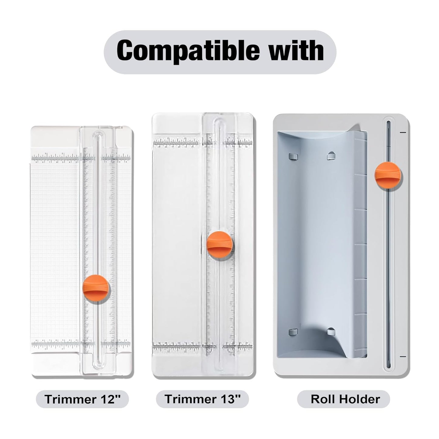 Likart 6-Pack Paper Cutter Replacement Blades kit, Portable Trimmer Cutting Blades Compatible for Portable Trimmer/Basic Trimmer/Roll Holder,4 Cutting Blades & 2 Scoring Blades with a Holder,Orange