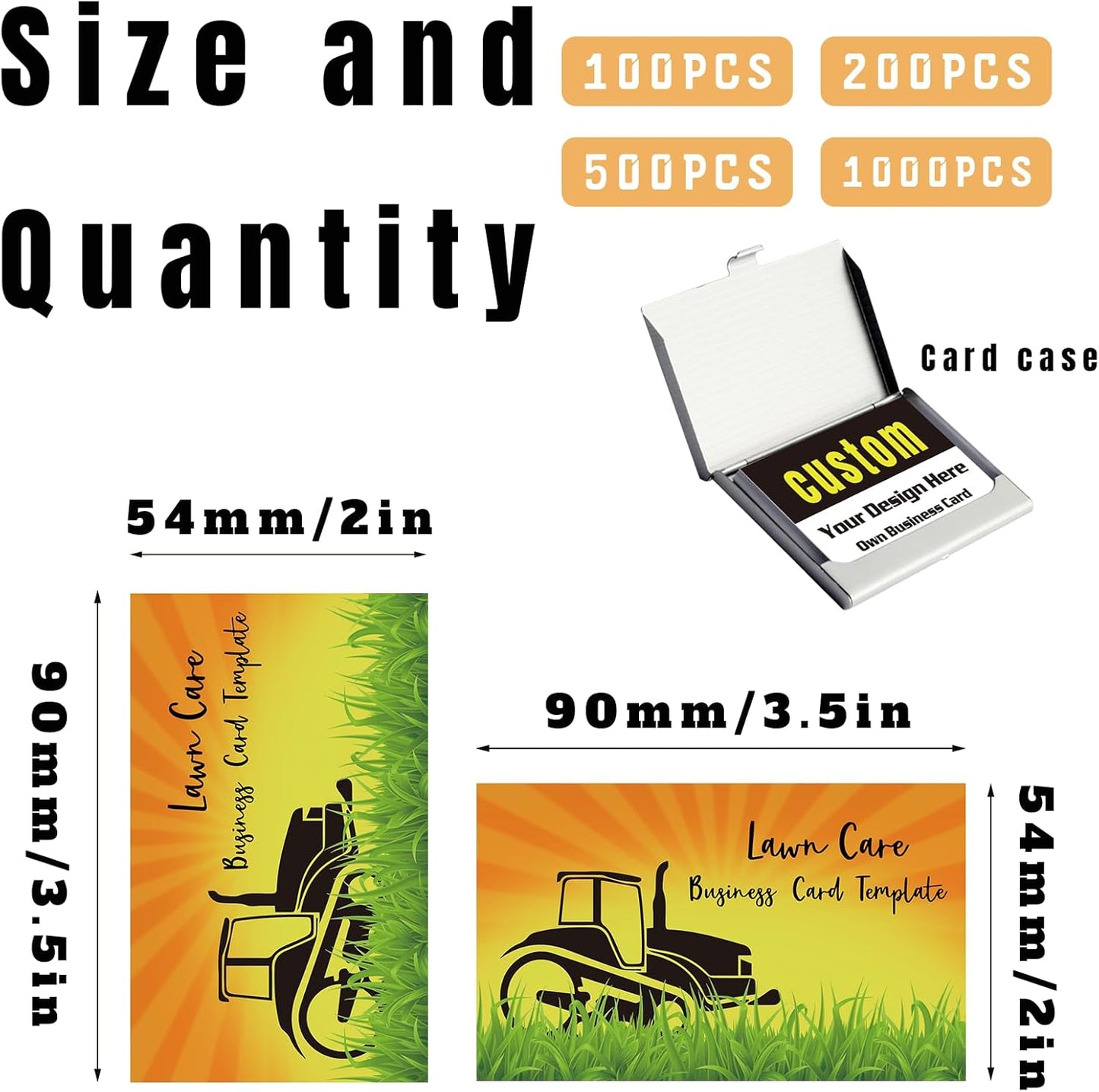 Custom Business Cards Personalized Business Cards with Photo for Small Business Customized with Logo Text 1000 500 200 100 Double Sided Printable Waterproof Business Cards-3.5" x 2"Cleaning Template