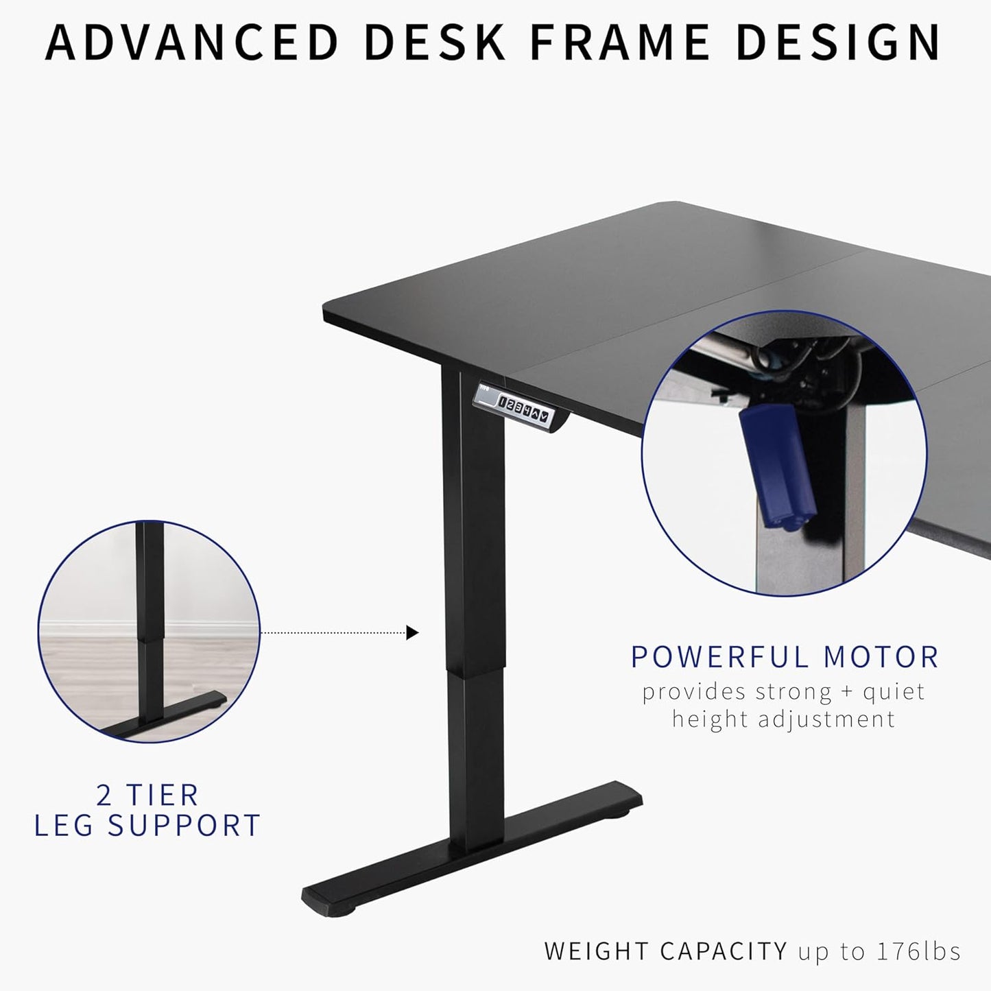 VIVO Electric 71 x 30 in Standing Desk, Memory Height Adjustment, 1B Series, Dark Gray Top Black Frame, DESK-KIT-1B7G
