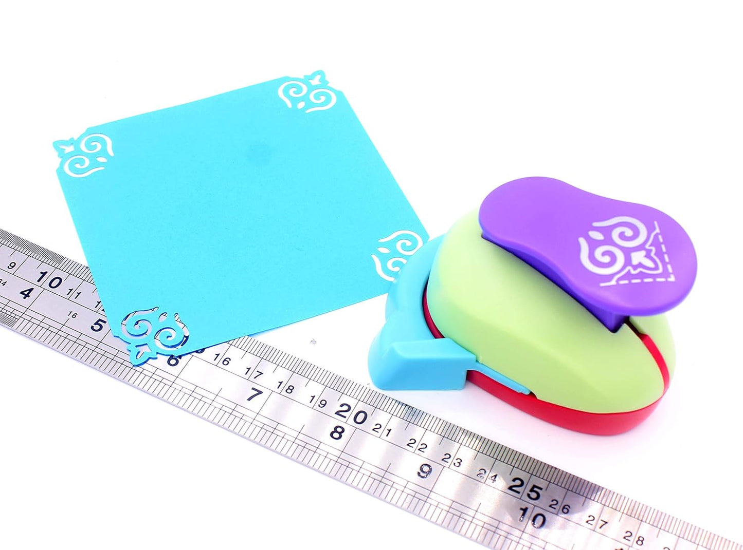 Kucaaa Craft Lever Corner Punch Eambossing Puncher Fancy Corner Punch Hollow Right-Angle Handmade Scrapbooking Embossing Punch (Flame Pattern)