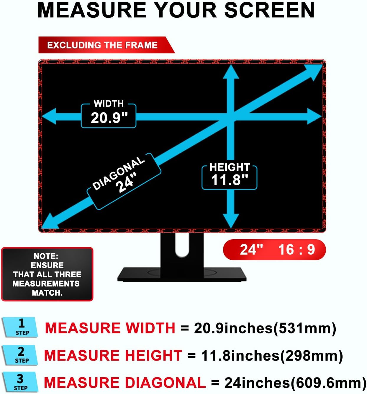 GUMIKE 2-PACK 24 inch Computer Privacy Screen Filter Suitable for 16:9 Aspect Ratio Widescreen Monitor - Blue Light Filter- Anti-Glare & Anti-Scratch Protector Film ([2-Pack] 24" Widescreen (16:9)