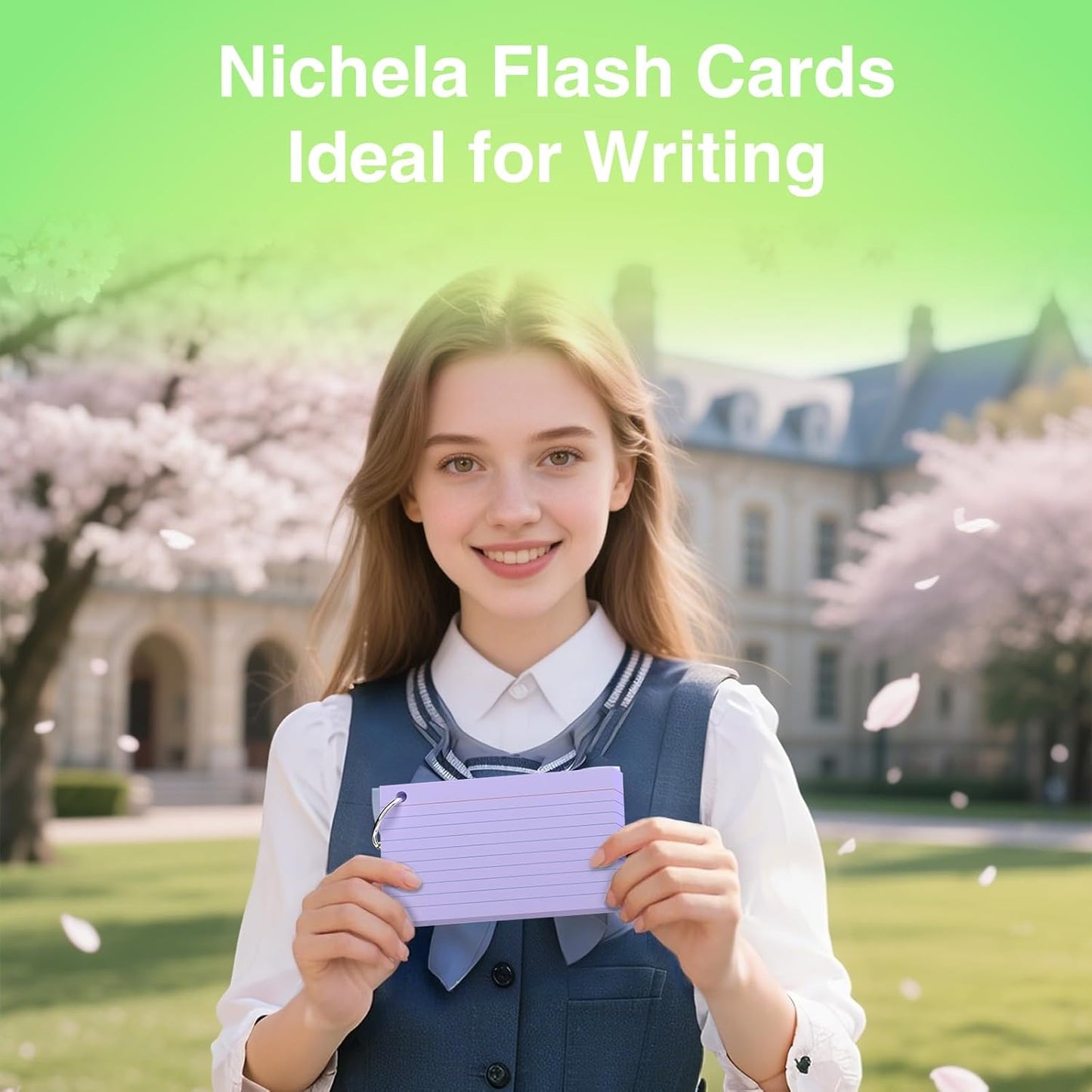 250 Count Purple Index Cards with Ring 3 x 5 Inch Heavyweight Ruled Index Cards, Flash Cards for School & Office Supplies and Home Organization, Durable Study To Do List Note Cards with Ruled Lines