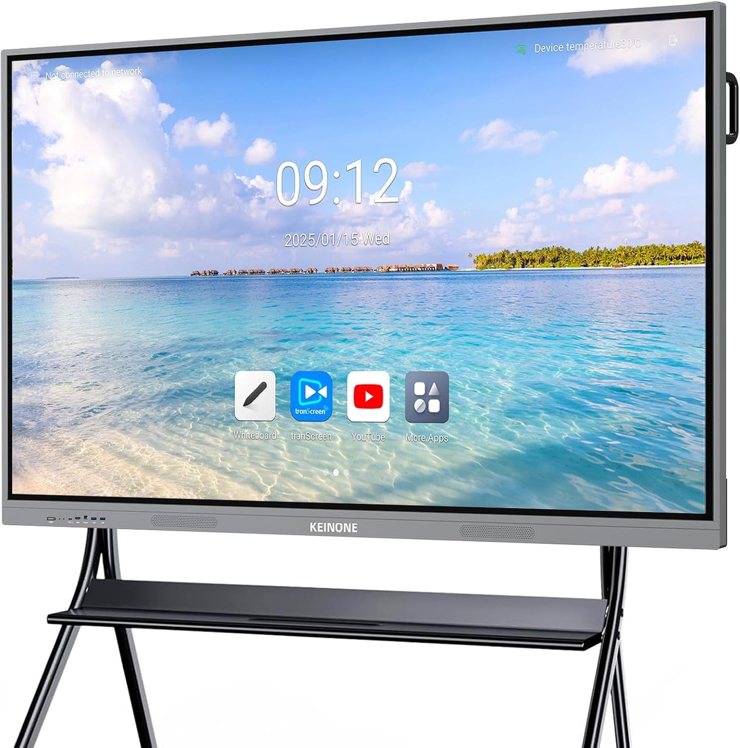 75'' 4K Smart Board, Android 14 OS 8+128 GB Interactive Whiteboard, Electronic Digital Whiteboard with Open App Ecosystem, Touchscreen Smart Board for Home, Office and Classroom, Gray