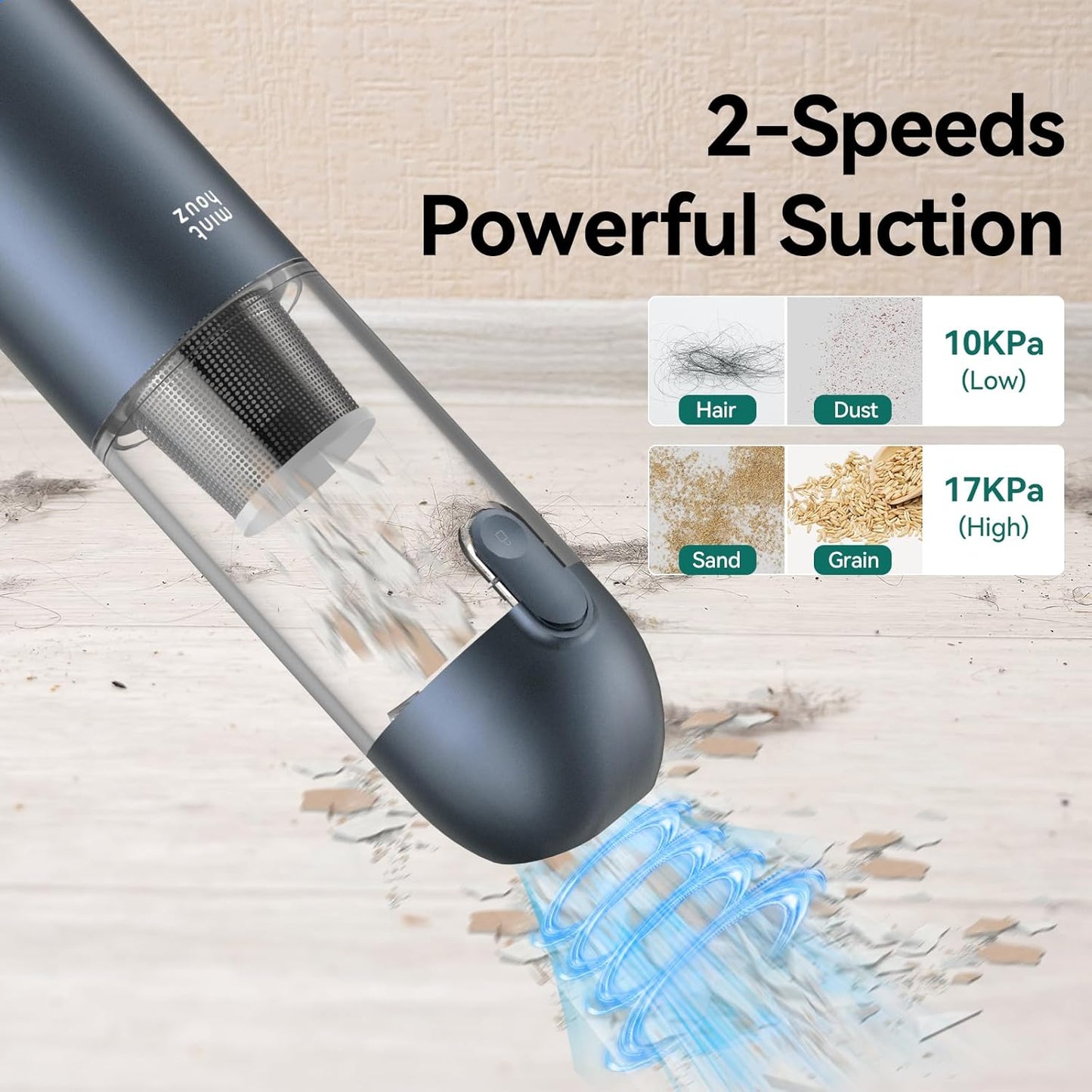 Car Vacuum - 17000Pa/120W Handheld Vacuum Cordless with Blower & 2 Filters, Rechargeable Ultra Lightweight Hand Held Vacuum Mini Vacuum Cleaner for Car Home Pet Office Keyboard Cleaning