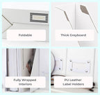 BLU MONACO Set of 6 Foldable White Magazine File Holders | Vertical Desk File - Image 7