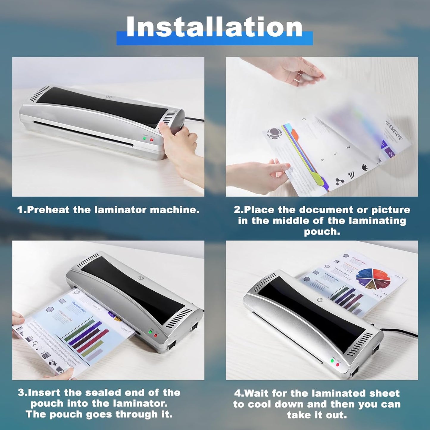 600 Pack Laminating Sheets, 5Mil 9" x 11.5" Laminating Pouches，5Mil Clear Thermal Lamination Sheet Paper for Laminator, Holds 8.5 x 11 Inch Sheets