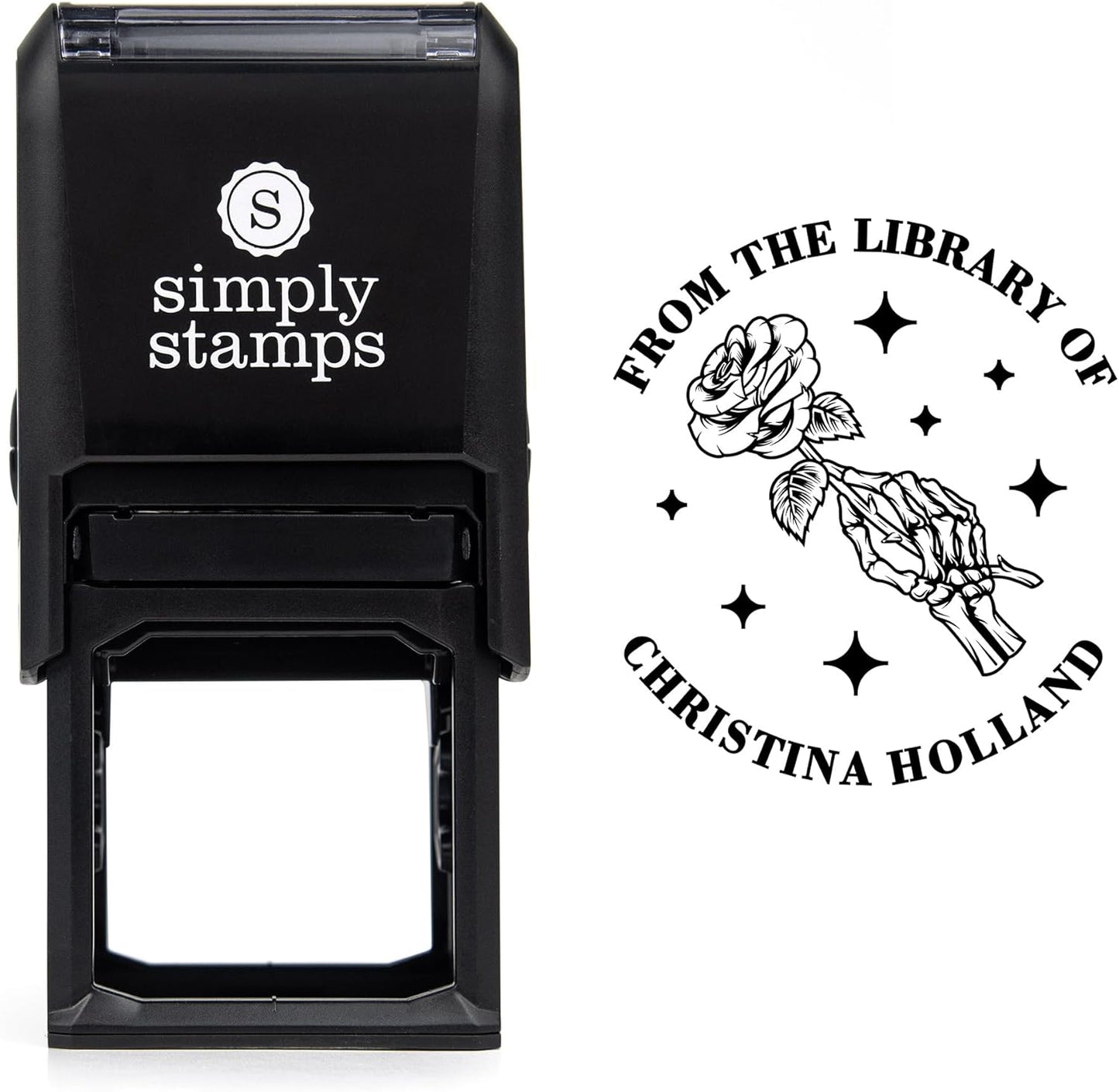 from The Library of Embossers & Stamps for Fantasy Book Readers | Custom Embosser | Custom Stamp | Ex Libris | Elevate Your Fantasy Collection of Stories and Novels (Design 17, Self-Inking Stamp)