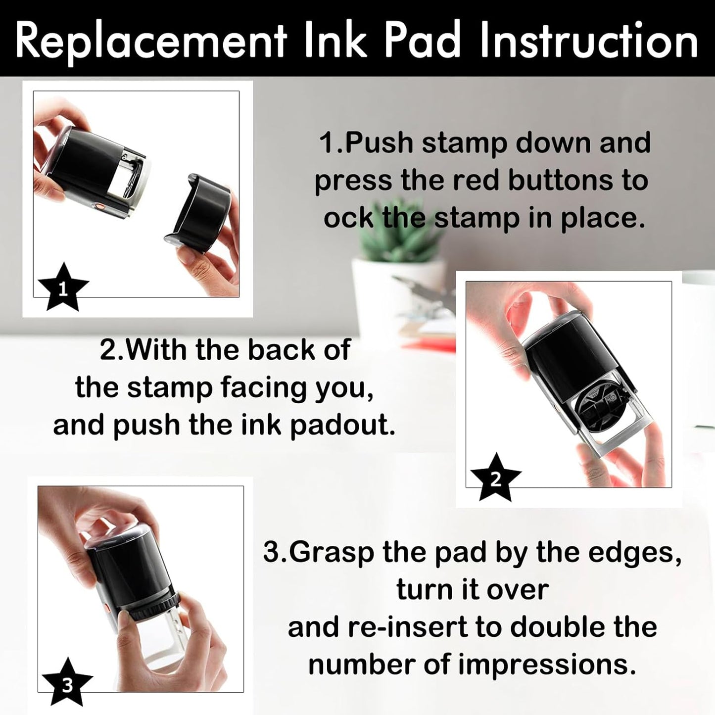 Custom Photo Face Stamp Self Inking Personalized Teacher Stamper with Portrait & Text, School Office Business Rubber Stamp Gift for Pets, Kids, Friends & Family